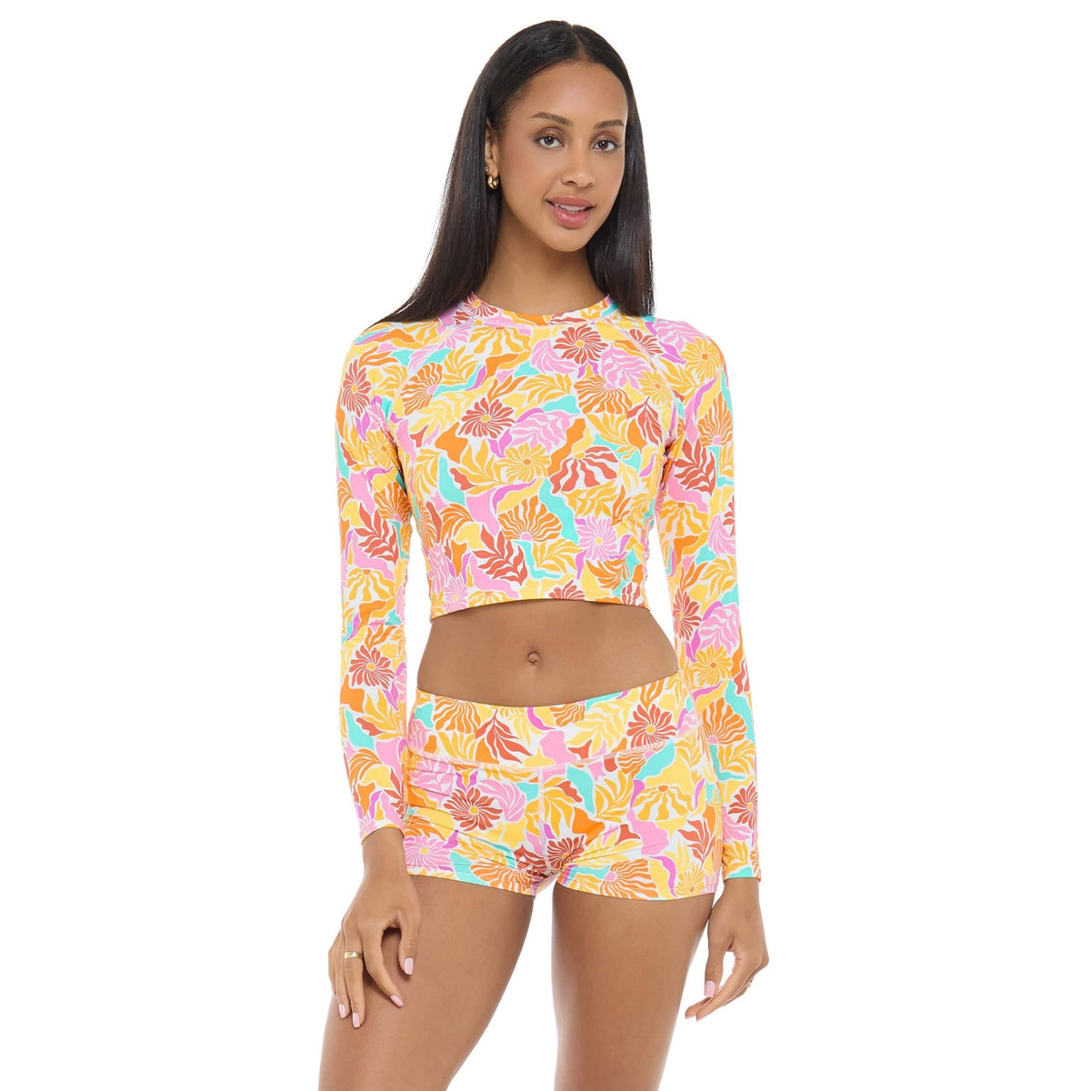 Kiko Crop Rashguard - CORAL BLOOM - Eidon